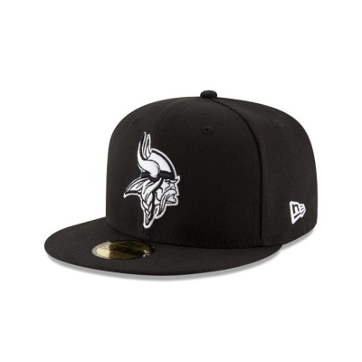 Black Minnesota Vikings Hat - New Era NFL 59FIFTY Fitted Caps USA3486095